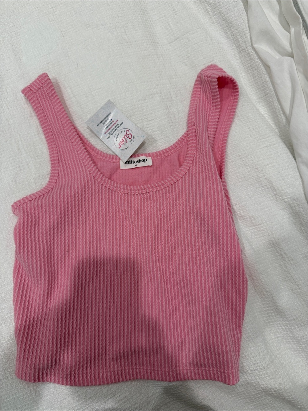 Pink Ribbed Tank Top